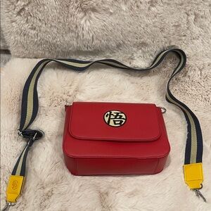 Lounge fly Dragon Ball Z Red Crossbody Bag with Embroidered Patch